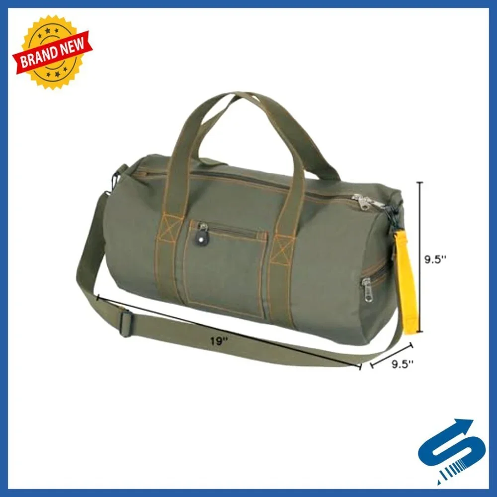 Vintage Canvas Duffel Bag Heavyweight Travel Gym Gear Storage Classic Retro